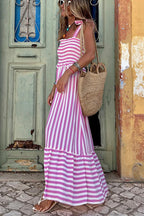 What A Dream Striped Smocked Maxi Dress