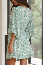 Sage Floral Mini Dress