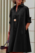 simple loose long sleeve shirt dress