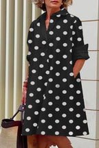 simple loose long sleeve shirt dress