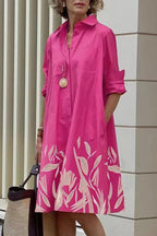 simple loose long sleeve shirt dress