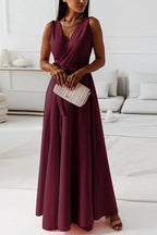 Tie Waist Wrap Maxi Dress