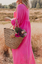 Casual Simplicity Solid Patchwork A Line Dresses