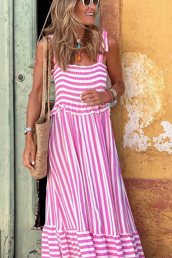 What A Dream Striped Smocked Maxi Dress